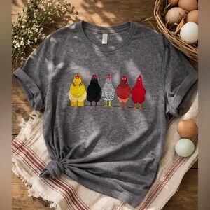 Cottagecore Chicken Tee Farm Fresh Graphic Shirt Homestead Soft L